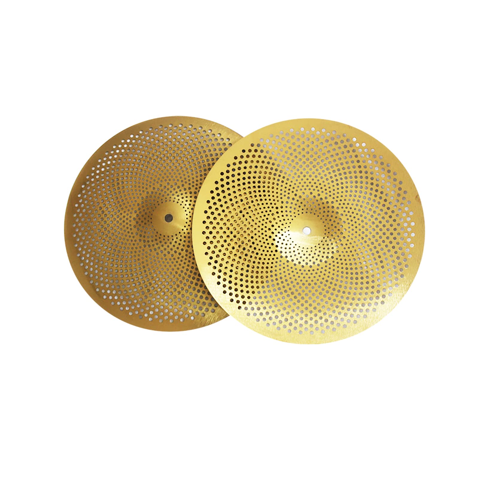 Quiet Cymbal Pack Low Volume Drum Cymbal Set 14"Hihats 16"Crash 18"Crash 20"Ride 5 Pieces Free Plus Cymbal Bag Drum Cymbal (Golden)