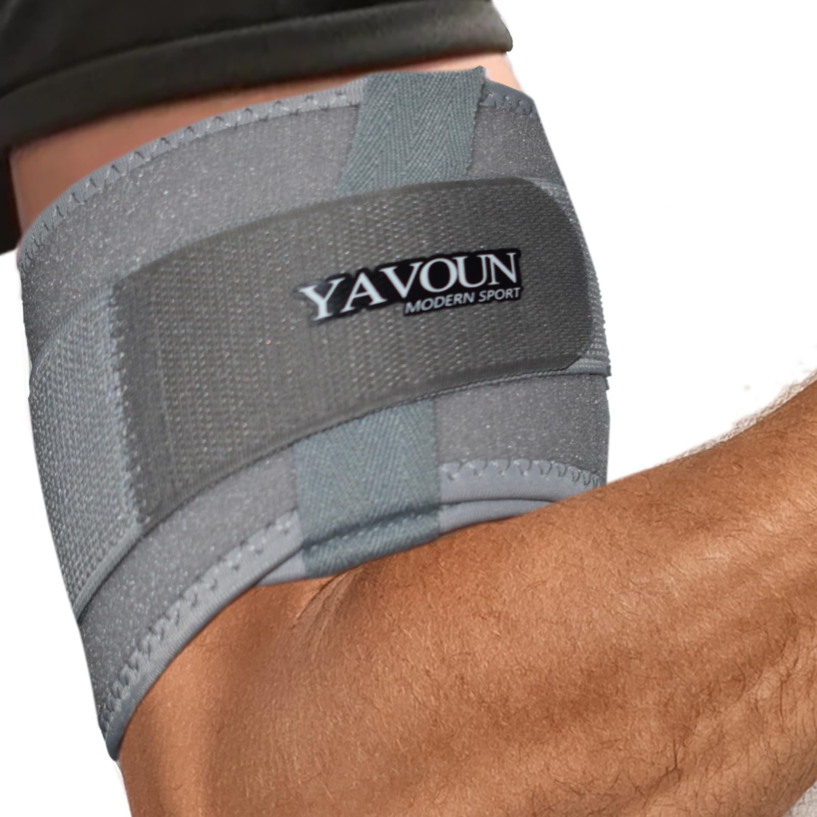 YAVOUN Bicep ＆ Tricep Compression Sleeve/Wrap - Tricep Tendonitis, Bicep Tendonitis - Pain Relief for Bicep and Triceps Muscle Strains, Compression Arm Support (8.3 Inch - 15.7 Inch W4 Inch, Grey)