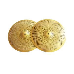 Quiet Cymbal Pack Low Volume Drum Cymbal Set 14"Hihats 16"Crash 18"Crash 20"Ride 5 Pieces Free Plus Cymbal Bag Drum Cymbal (Golden)