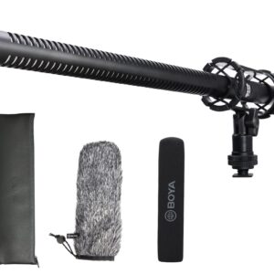 BOYA External Shotgun Microphone for Camera DSLR with Shockmount Windscreen Mic for Canon Nikon Sony Vlogging Professional Condenser Microphones for Video Recording Voice Interview YouTube BY-BM6060L