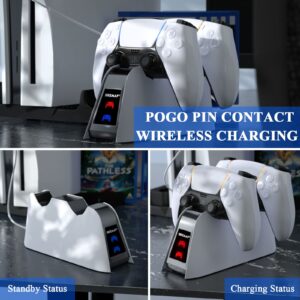 PS5 Controller Charging Station, PS5 Charging Station with Fast Charging Cords for Sony Controller, SIKEMAY Charging Docking Station, Dual Charging Station Accessories