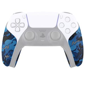 PlayVital Anti-Skid Sweat-Absorbent Controller Grip for PS5 Controller, Professional Textured Soft Rubber Pads Handle Grips for PS5 Controller - Black Blue Camouflage