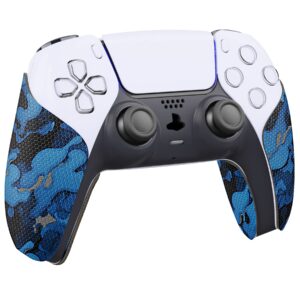 PlayVital Anti-Skid Sweat-Absorbent Controller Grip for PS5 Controller, Professional Textured Soft Rubber Pads Handle Grips for PS5 Controller - Black Blue Camouflage