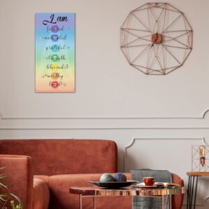 Chakra Quotes Sign Wall Decor Yoga Zen Wall Art Wooden Spiritual Decor Motivational Meditation Wall Art Zen Buddhism Spa Room Decor for Yoga Living Room Bedroom Bathroom Wall Decorations (Love Style)