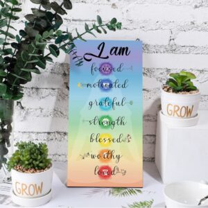 Chakra Quotes Sign Wall Decor Yoga Zen Wall Art Wooden Spiritual Decor Motivational Meditation Wall Art Zen Buddhism Spa Room Decor for Yoga Living Room Bedroom Bathroom Wall Decorations (Love Style)