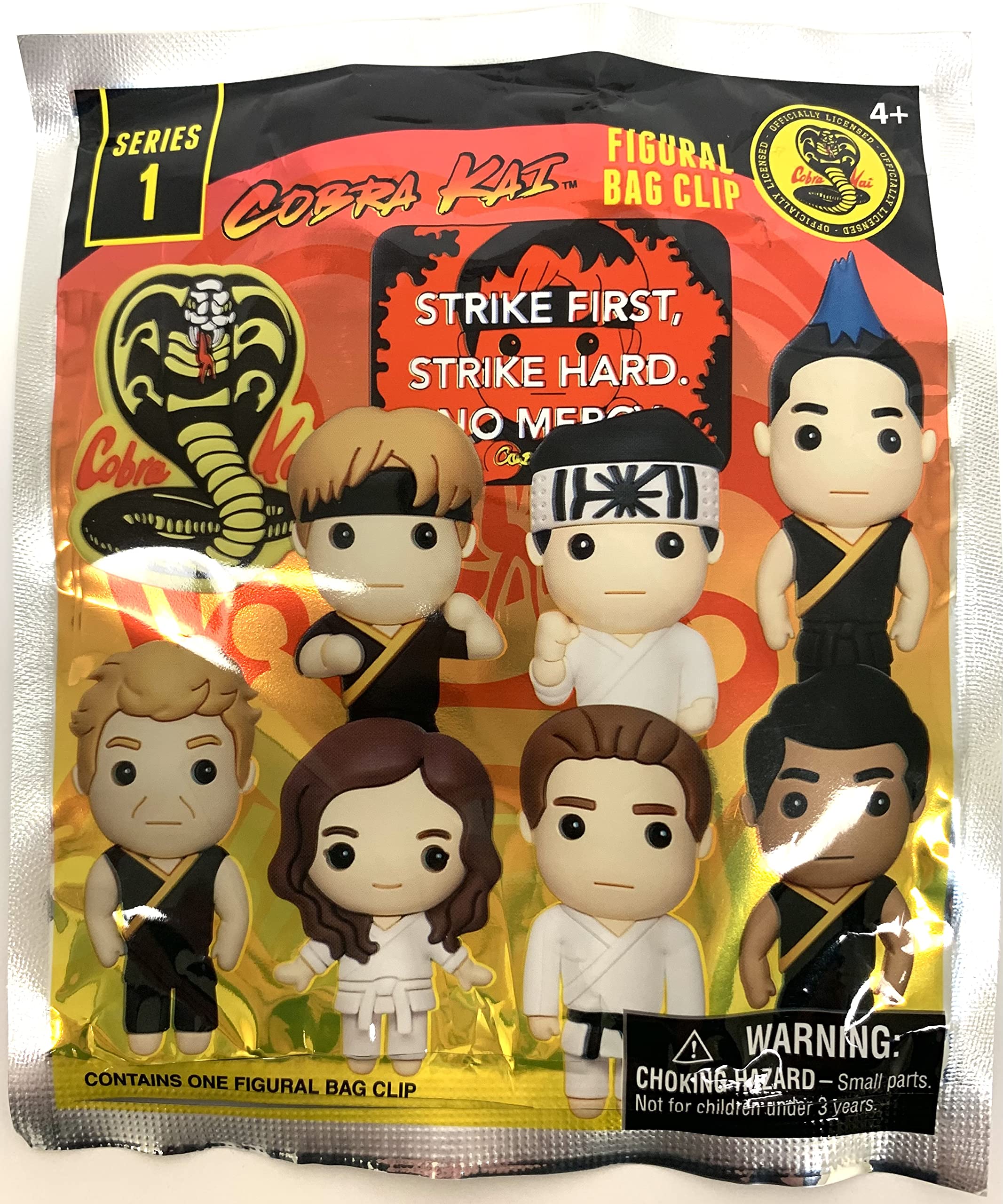 Cobra Kai Series 1 - 3D Figural Foam Bag Clip in Blind Bag - Strike First, Strike Hard, No Mercy Multicolored