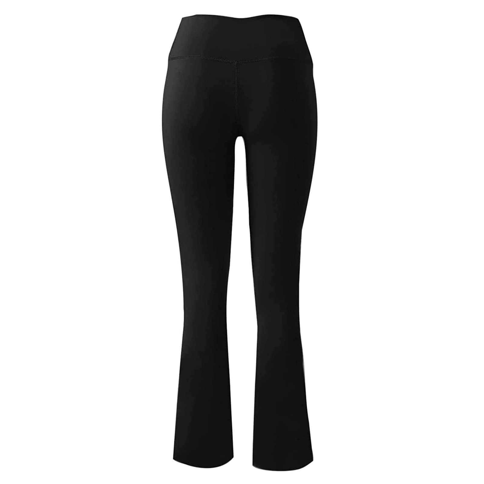 Flare Yoga Pants for Women High Waisted Bootcut Split Hem Athletic Bootleg Pants Breathable Bell Bottom Lounge Pants Black