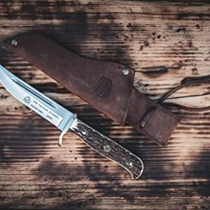 Puma SGB Trail Guide POM Commando Stag Hunting Knife with Leather Sheath