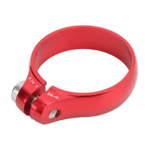 34.9mm Bike Seatpost Clamp, Aluminum Alloy Lock Seatpost Clamp Bike Accessory(red)