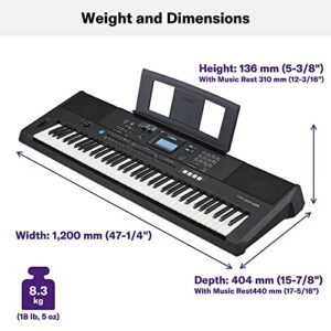 Yamaha, 76-Key Touch-Sensitive Advanced Portable Keyboard with Power Adapter (PSREW425)