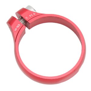 34.9mm Bike Seatpost Clamp, Aluminum Alloy Lock Seatpost Clamp Bike Accessory(red)