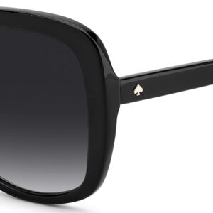 Kate Spade New York Women's Wenona/G/S Square Sunglasses, Black/Gray Shaded, 56mm, 22mm