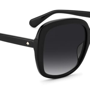 Kate Spade New York Women's Wenona/G/S Square Sunglasses, Black/Gray Shaded, 56mm, 22mm