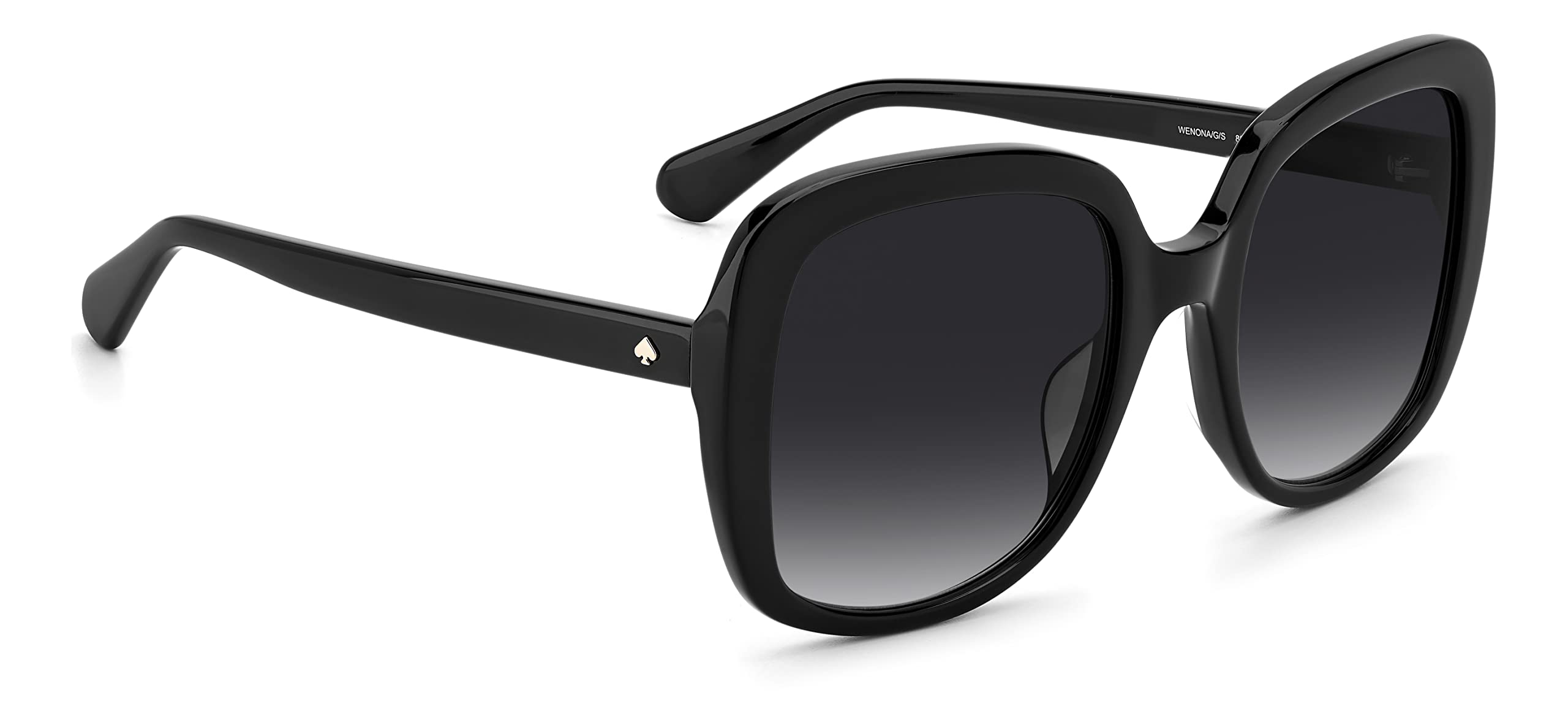 Kate Spade New York Women's Wenona/G/S Square Sunglasses, Black/Gray Shaded, 56mm, 22mm