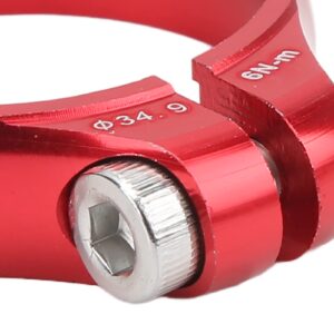 34.9mm Bike Seatpost Clamp, Aluminum Alloy Lock Seatpost Clamp Bike Accessory(red)