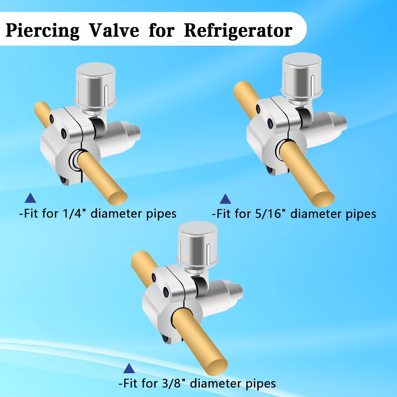 R134A Refrigerator Freon Recharge Hose Kit-R134a AC Refrigerant Charging Guage Hose Set with BPV31 Bullet Piercing Tap Valve and R134a Self-Sealing Adapter, for Home A/C Refrigerant System (Red)