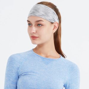 women's workout headbands sport headband high elasticity wide sweat band ice silk soft women sport hair bands yoga running headband sweatband for cycling fitness grey