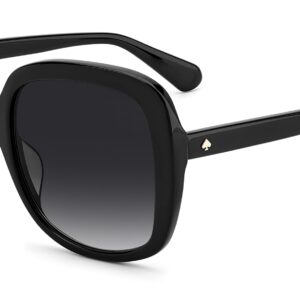 Kate Spade New York Women's Wenona/G/S Square Sunglasses, Black/Gray Shaded, 56mm, 22mm