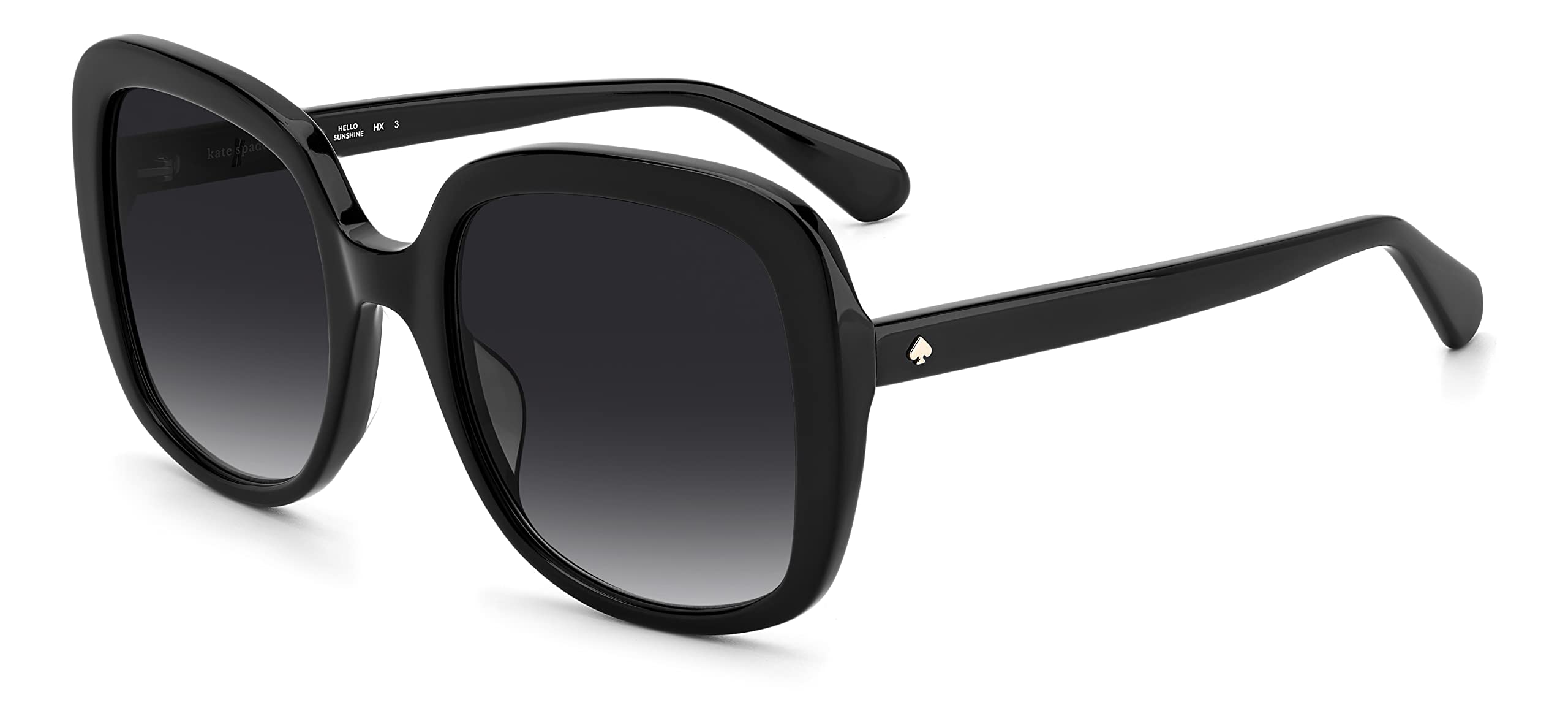 Kate Spade New York Women's Wenona/G/S Square Sunglasses, Black/Gray Shaded, 56mm, 22mm