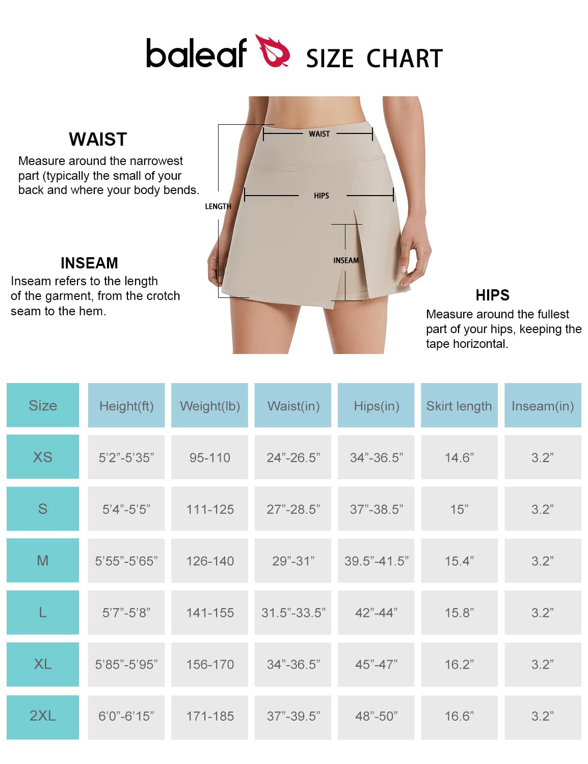 BALEAF Women's Golf Skirts High Waisted Tennis Skorts with Slit Athletic Running Skirt with Shorts and Zip Pockets Khaki XL