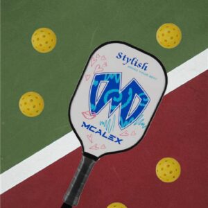 MCALEX Pickleball Paddles, Graphite Pickleball Paddle, Graphite Carbon Fiber Surface with Cushion Comfort Grip Easy to Hold, 8.2 Ounces (Blue/White)