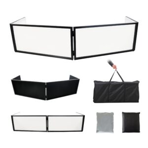 sardoxx dj booth dj facade portable dj event booth foldable cover screen metal frame booth front board video light projector display scrim panel w/travel bag black white scrims