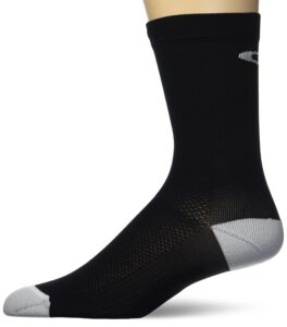 oakley mens ribbed ellipse long socks, blackout, large us