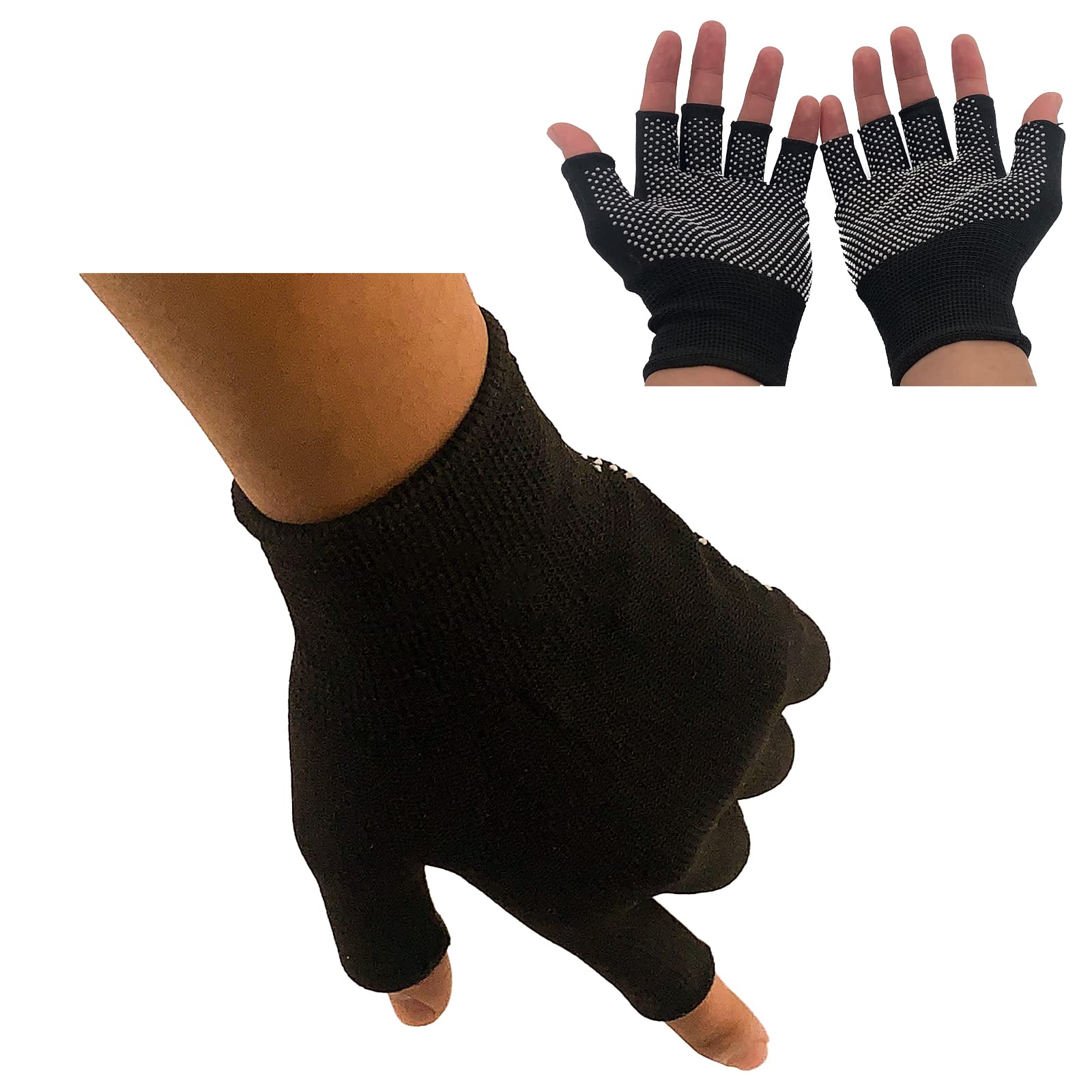 KkaFFe Lightweight Men and Women Half-Finger Slip Breathable Fingerless Work Gloves for Construction Nylon Fitness Cycling Motorcycle Gloves