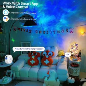 Smart Galaxy Projector Compatible with Alexa & Google Home APP,Voice Control Star Projector for Kids Adult,Night Light Projector with Nebula Cloud for Bedroom/Home Theatre/Party/Bar