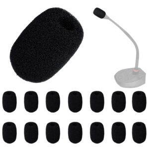 luter 15pcs mini foam microphone windscreens, high density foam mic covers for headset protection for lavalier microphones (black)