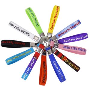 50 Custom Silicone Keychains - Personalized Rubber Keyrings for Party Favors, Events, Awareness, Motivation (Black)