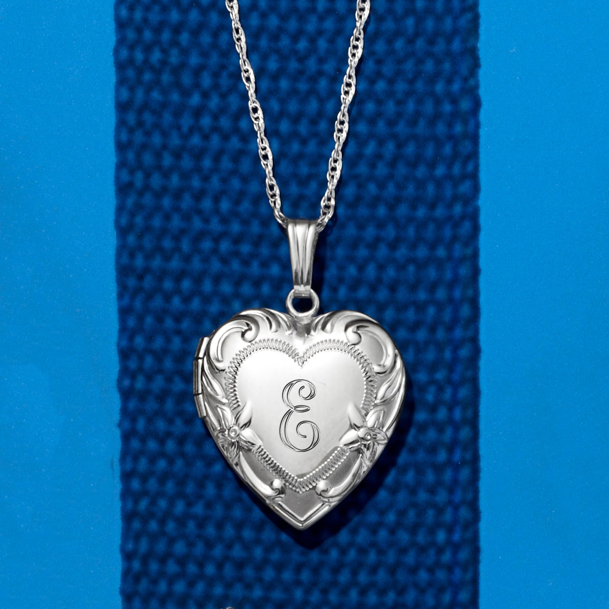 Ross-Simons Single-Initial - Sterling Silver Heart Locket Necklace. 18 inches