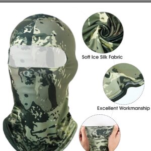 Geyoga 9 Pcs Summer Balaclava UV Sun Protection Full Face Covering Ice Silk Mask Cover Head Sports Face Covering(Camo Style)