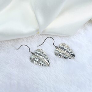 TGNEL Titanium Earrings | Monstera Leaf Summer Earrings Dangle Drop Earrings for Women Sensitive Ear