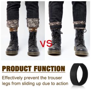 JaGely 2 Pairs Black Boot Blousers Elastic Military Boot Straps Boot Bands Military Blousing Straps Ankle Hook and Loop for Men Women Hunting Gardening Hiking Cycling Fishing Military Army Uniforms