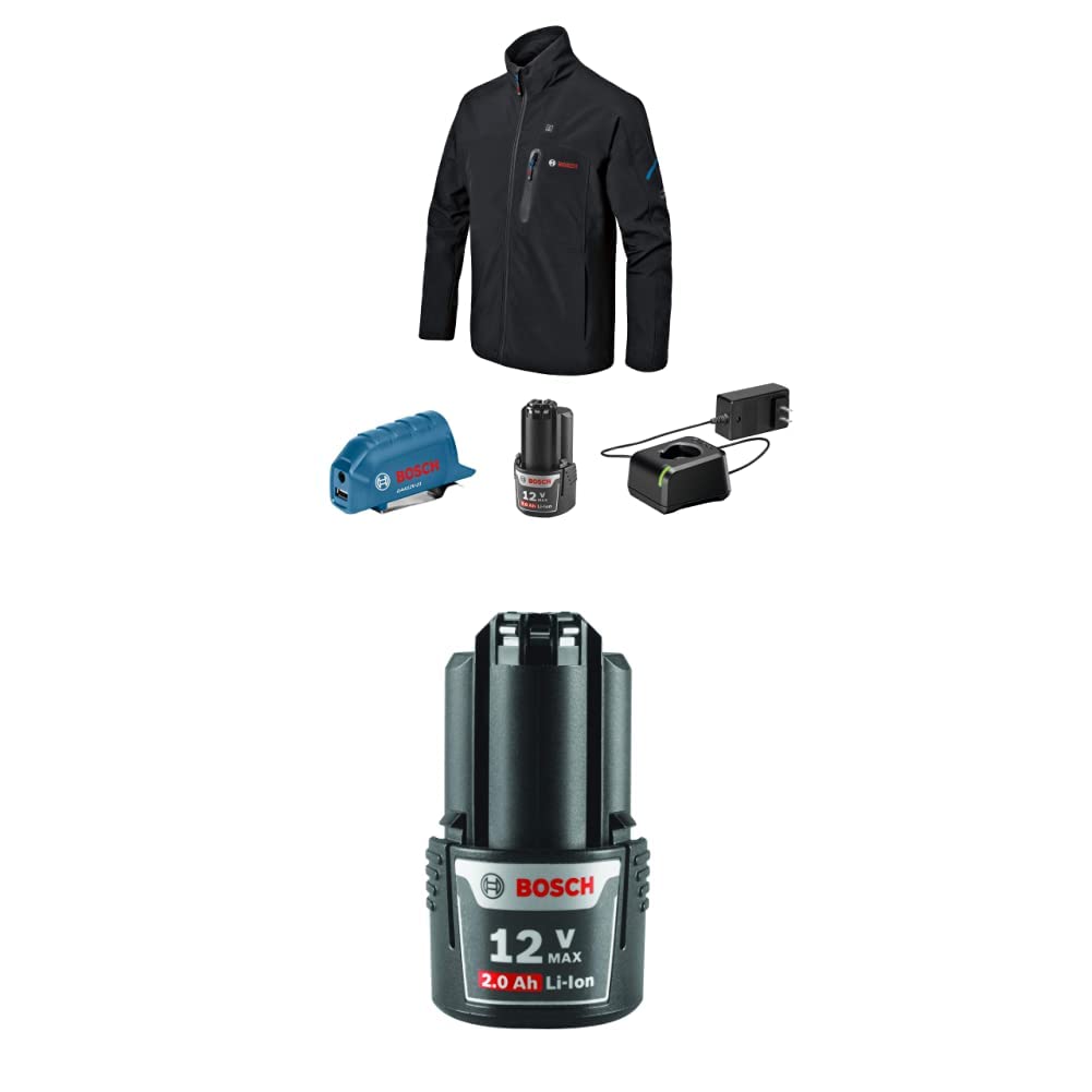 BOSCH GHJ12V-20SN12 12V Max Heated Jacket Kit & BAT414 High capacity Battery