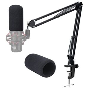 WIBOND Hyperx Quadcast Boom Arm - Microphone Stand for Hyperx Quadcast Microphone - Adjustable Scissor Boom Arm for Hyperx QuadCast S Microphone