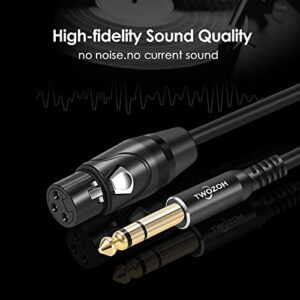 Twozoh XLR Female to 1/4 Inch (6.35mm) TRS Cable, Quarter Inch Jack Balanced to XLR Microphone Cable 3.3FT (Profesional/HiFi)