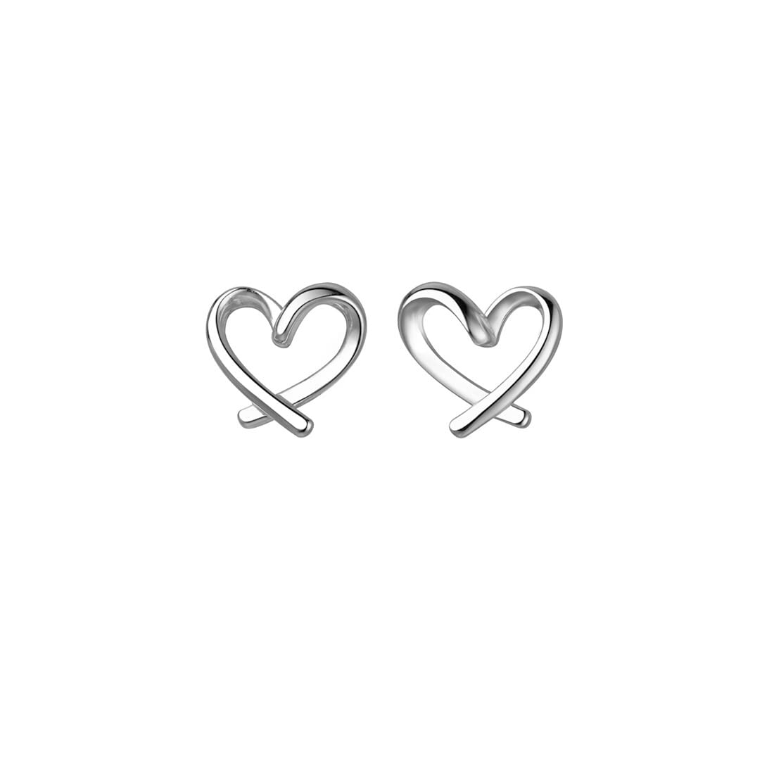 Reffeer Solid 925 Sterling Silver Love Heart Clip On Earrings Ear Cuffs for Women Teen Girls Heart Wrap Earrings No Piercing (A-Silver)