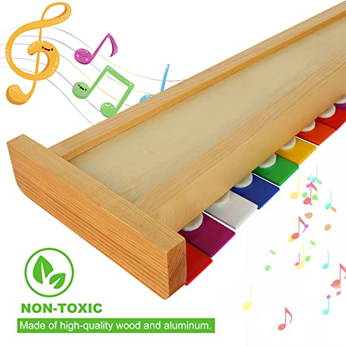 LOLYSIC 15 Tone Xylophone Glockenspiel Colorful Wooden Xylophone Xilofono Instrument with 2 Mallets for Beginner