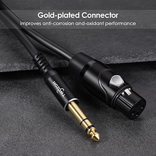 Twozoh XLR Female to 1/4 Inch (6.35mm) TRS Cable, Quarter Inch Jack Balanced to XLR Microphone Cable 3.3FT (Profesional/HiFi)