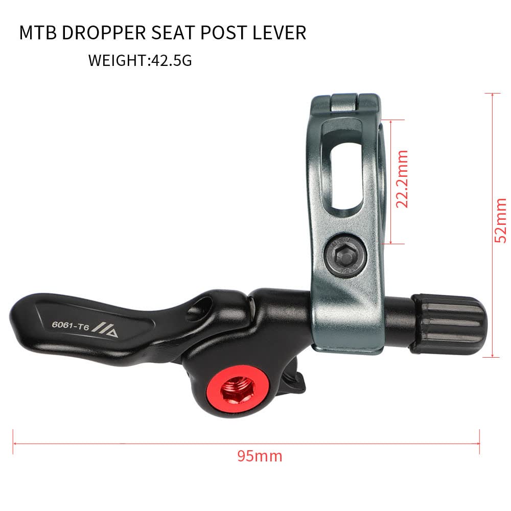 BBxunsless MTB Seatpost Dropper Remote Lever Adjustable Road Bike Drop Mechanical Remote Control for 22.2mm Handlebar,Black