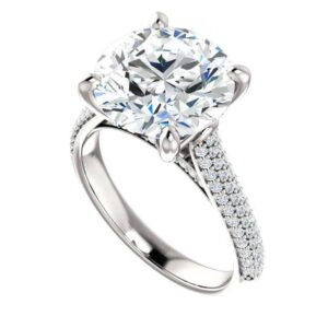 Kiara Gems 6.00 CT Round Moissanite Engagement Ring Wedding Eternity Band Vintage Solitaire Antique 4-Prong -Setting Setting Silver Jewelry Anniversary Promise Vintage Ring Gift For Her (4)