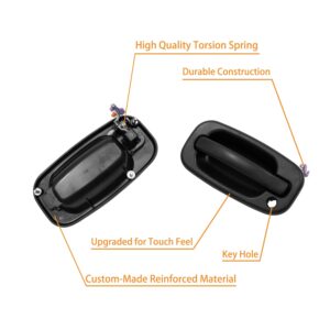 Exterior Door Handles Set, Compatible with 1999-2007 Chevy Silverado Suburban Tahoe Avalanche, GMC Sierra Yukon, Cadillac Escalade, Front Rear Left Driver & Right Passenger,15034985 15721572 GM1520105