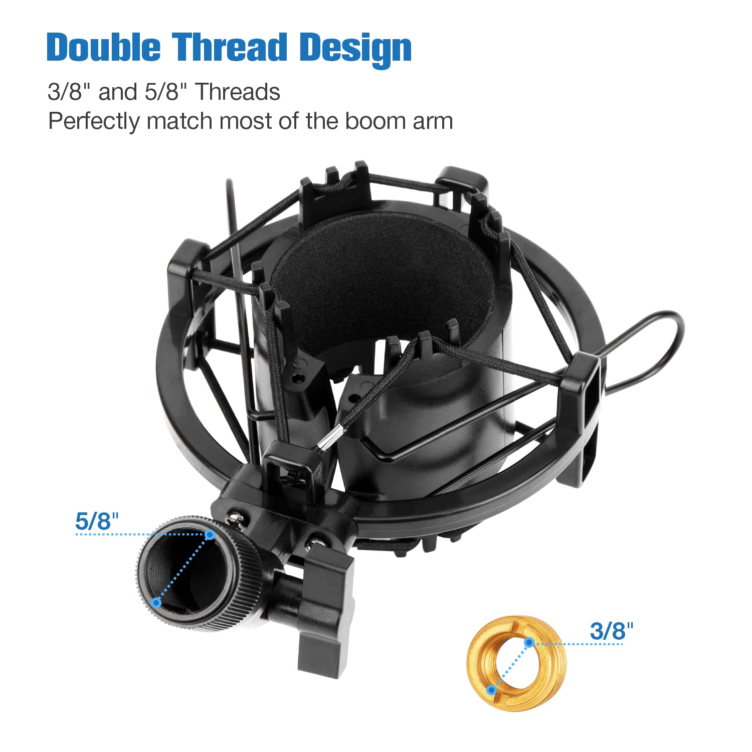 AT2020 Shock Mount with AT2020 Pop Filter, Microphone Shock Mount Compatible for Audio Technica AT2020 AT2035 ATR2500 Microphone by WIBOND