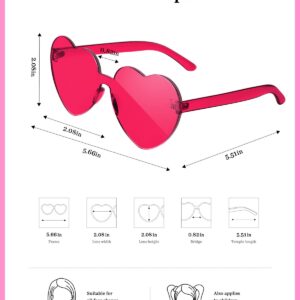 Gaiatop Heart Sunglasses for Women Candy Color Transparent Rimless Heart Glasses for Girls Cute Heart Shaped Sunglasses