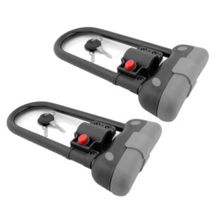 Wideskall 2 Packs Heavy Duty 14mm U Bar Bike Lock Anti-Theft Bicycle U Lock with Mount Bracket & 2 Keys