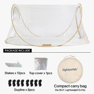 EighteenTek Clear Pop Up Sports Tent Camping Stargazing Transparent Outdoor Bubble 2 Person Capsule Portable Weather Proof Pod Instant Cold Protection Shelter 88"x54"x39"H