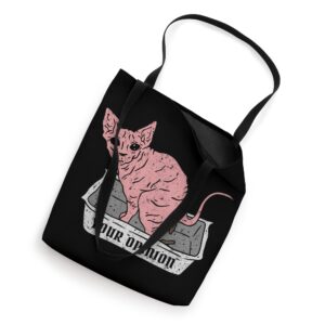 Goth Occult Your Opinion Satan Sphynx Cat Grunge Punk Tote Bag