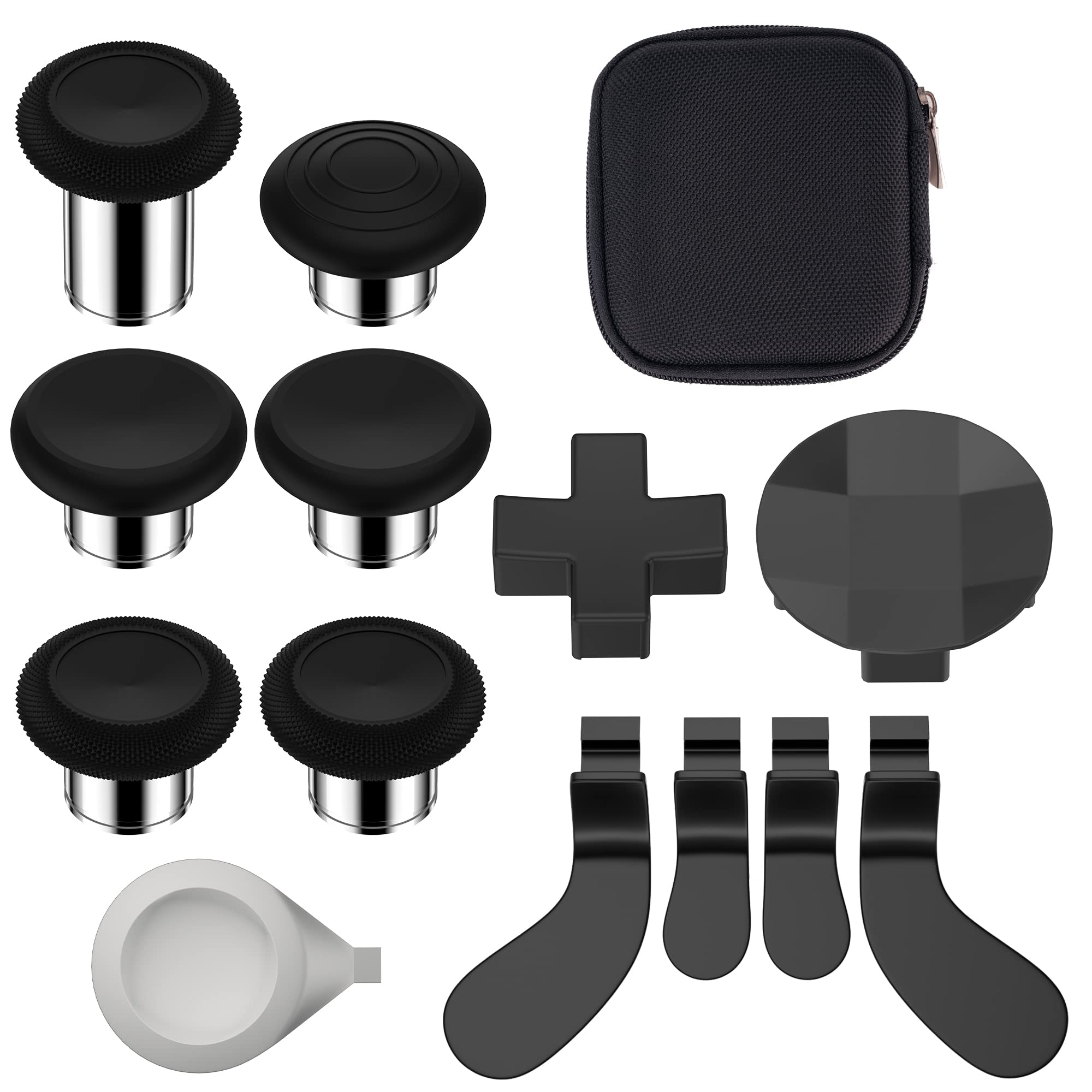 Avericht 13 in 1 Replacement Parts for Xbox Elite Series 2 Controller, 6 Swap Magnetic Thumbsticks, 4 Paddles, 2 D-Pads, 1 Adjustment Tool, Custom kit for Xbox One Elite Series 2 Accessories (Black)